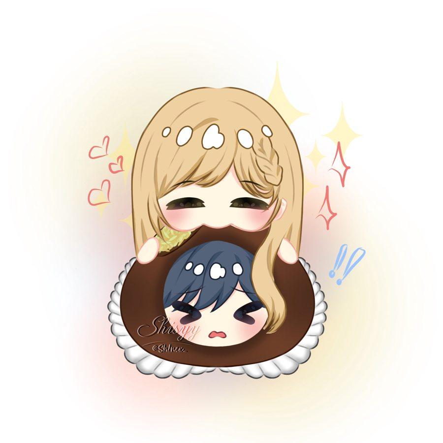 Chibi YCH couple Dubai chewy cookie